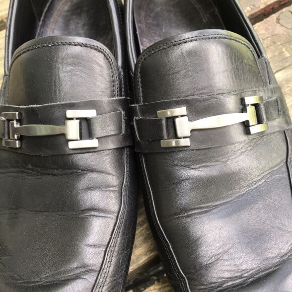 Men's Vionic 45 Monroe Slip On Loafers, Black Leather Size 13 Shoes Buckle - Picture 3 of 8